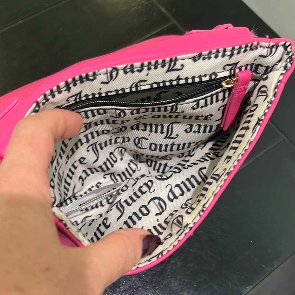 NWOT Juicy Couture Hot Pink Fluff Crossbody Bag - Picture 8 of 8